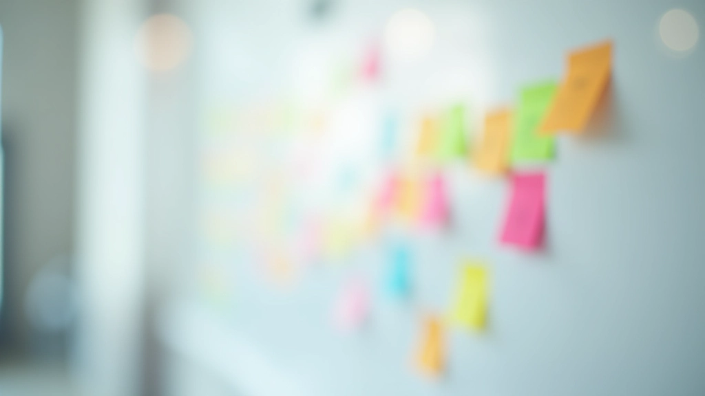 Colorful calendar color-coding system with different colored markers and sticky notes on planning board, organized workspace setup