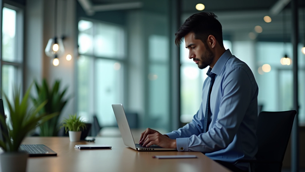 Executive managing digital calendar with TaskFlow Pro Sdn Bhd automation tools