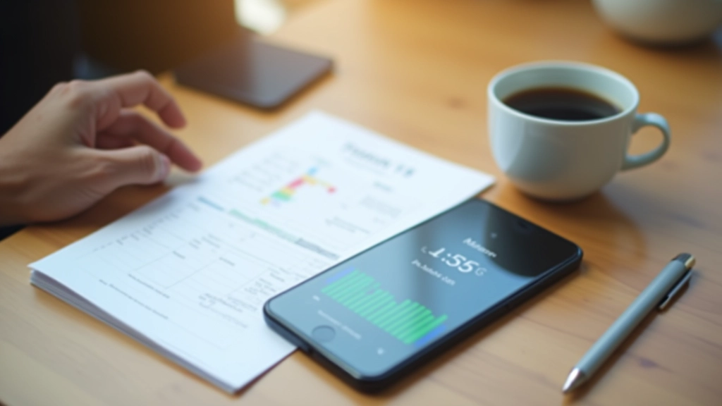 Timer and productivity metrics displayed on mobile phone and notebook in workspace setting